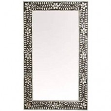 Floral Black Mother of Pearl Handmade Mirror Frame Inlay Furniture   292665267438